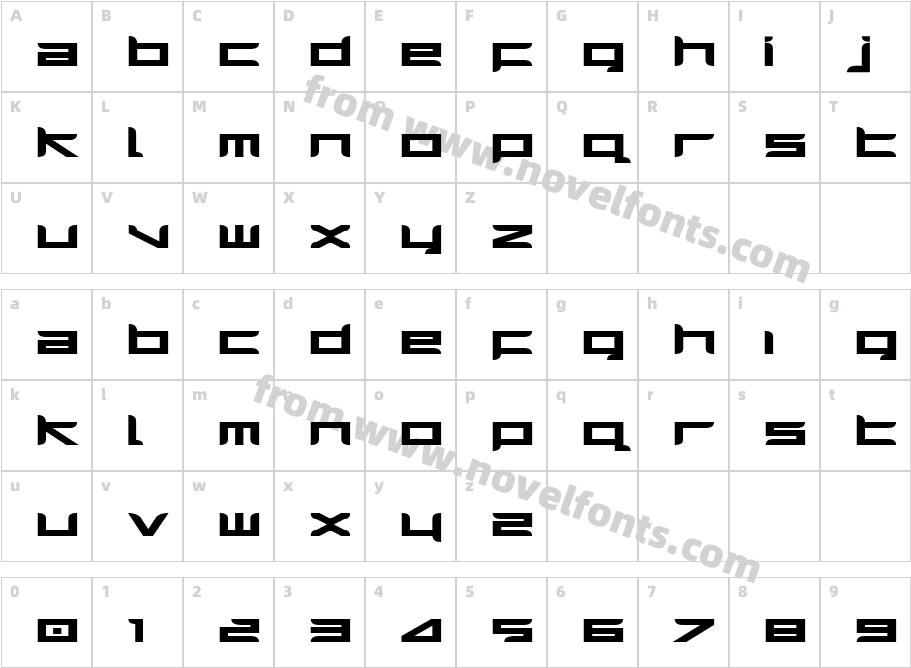 Harrier Bold ExpandedCharacter Map