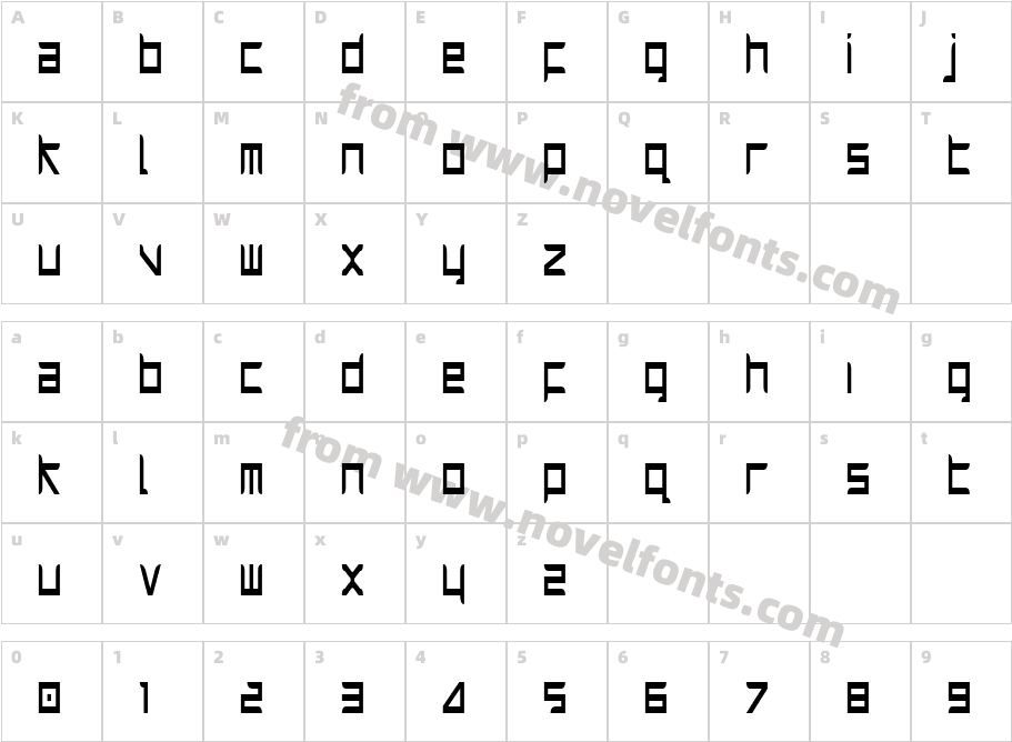 Harrier CondensedCharacter Map