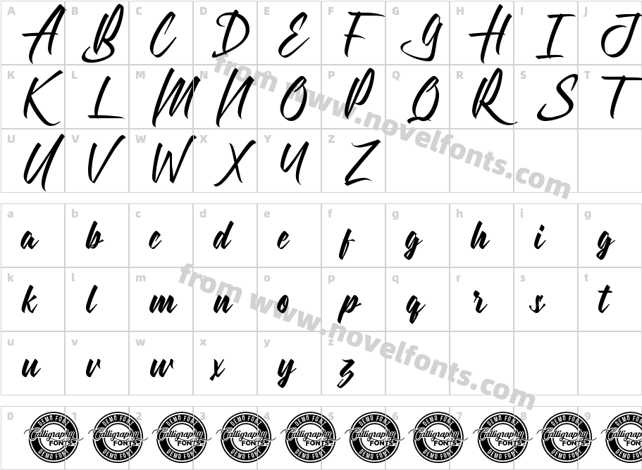 HarsheyDemoRegularCharacter Map