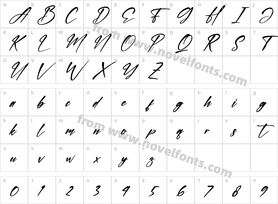 Hartman Smith ItalicCharacter Map