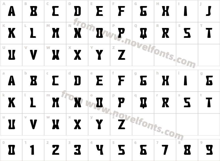 Harves BoldCharacter Map