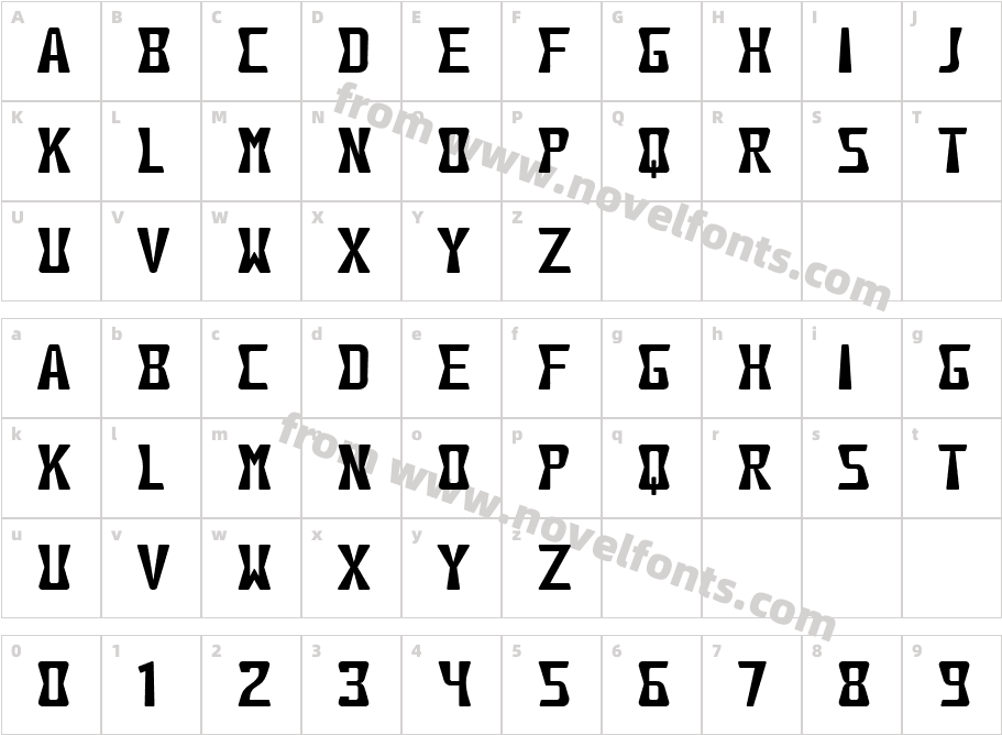 Harves RegularCharacter Map