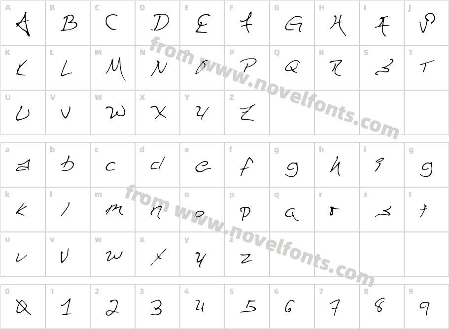 HaunFontV1Character Map