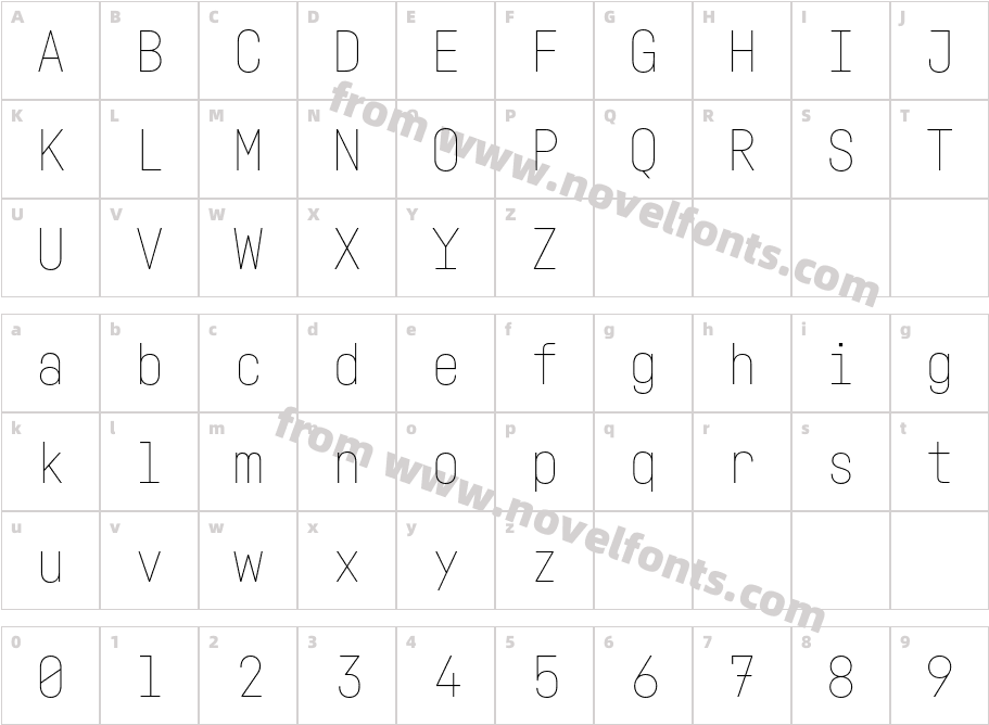 HvD Trial Fabrikat Mono HairlineCharacter Map