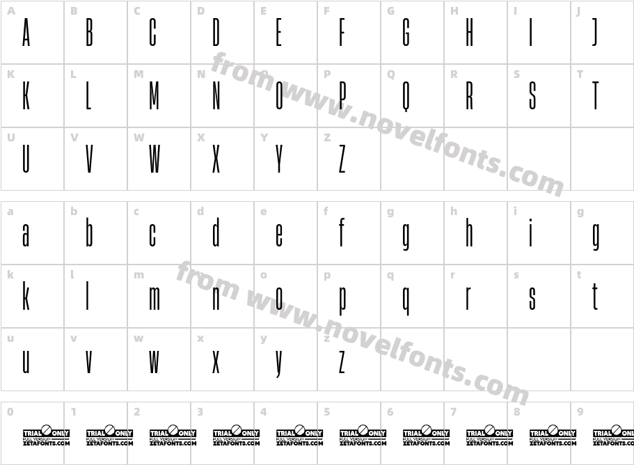 Heading Now Trial 14Character Map