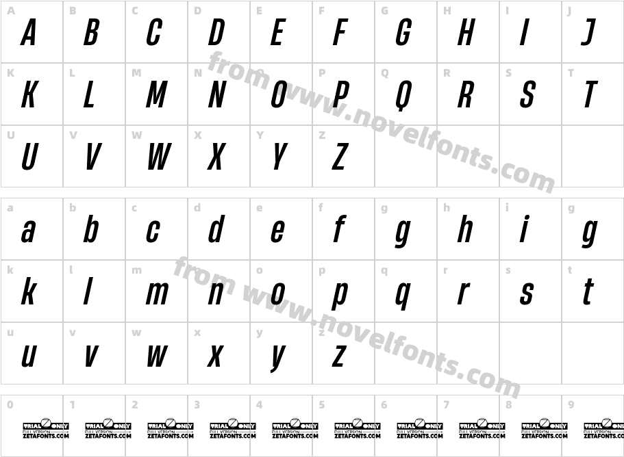 HeadingNow Trial 45 MediumCharacter Map