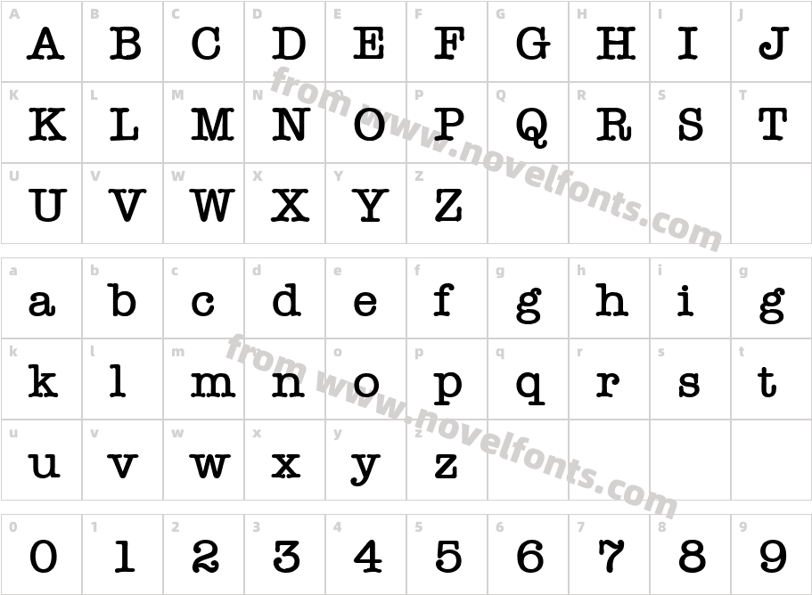 Headline BoldCharacter Map