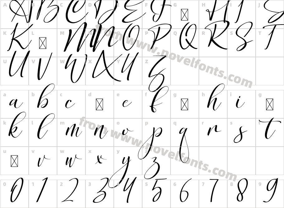 Jartifisa Free RegularCharacter Map
