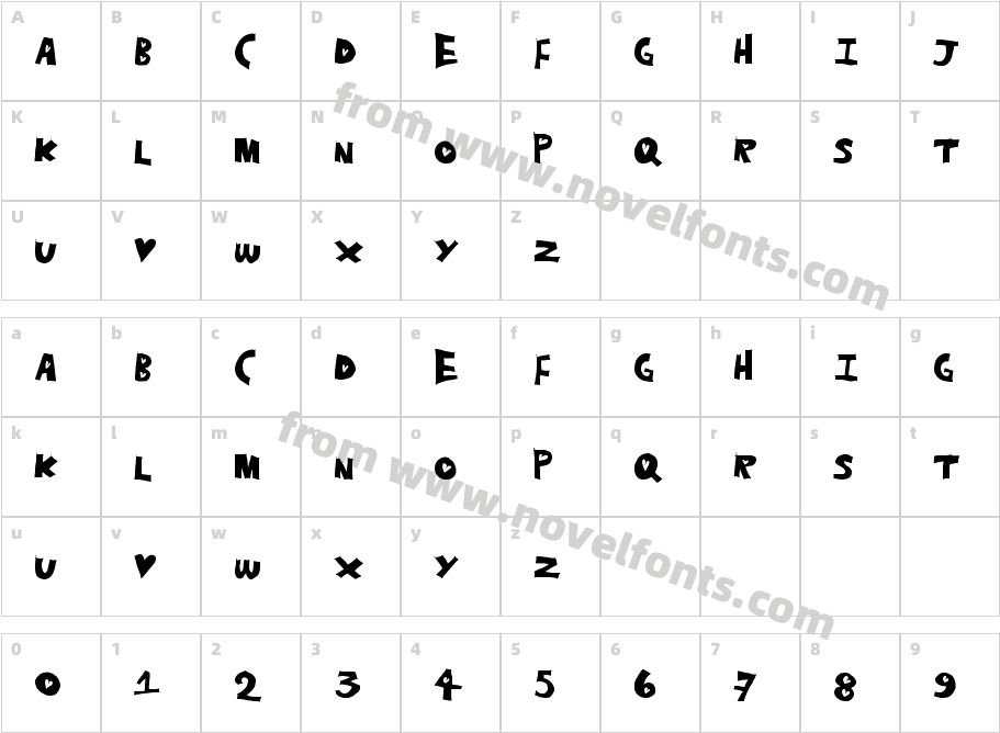 HeartHoleCharacter Map