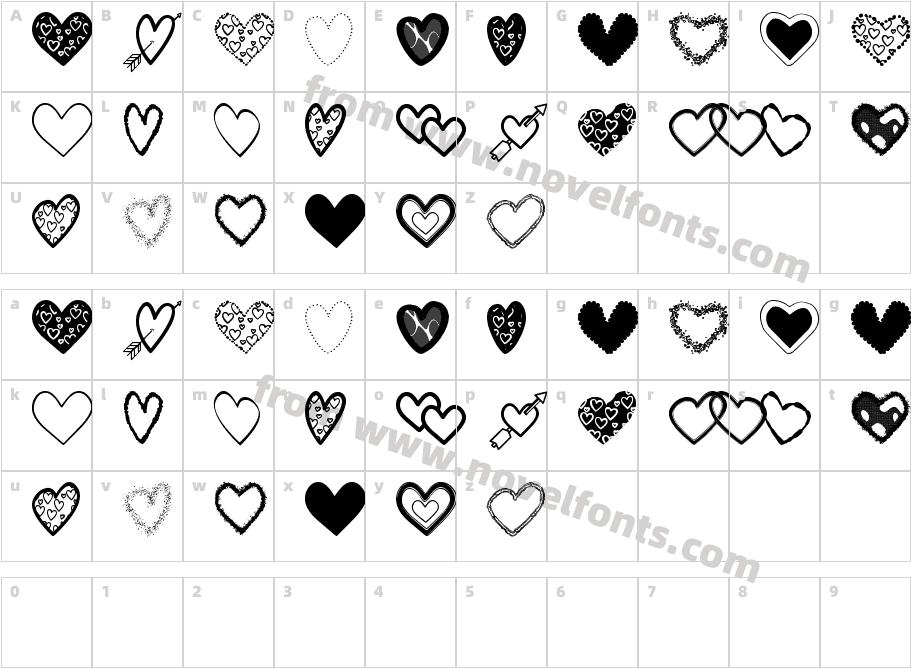 Hearts Shapes TfbCharacter Map