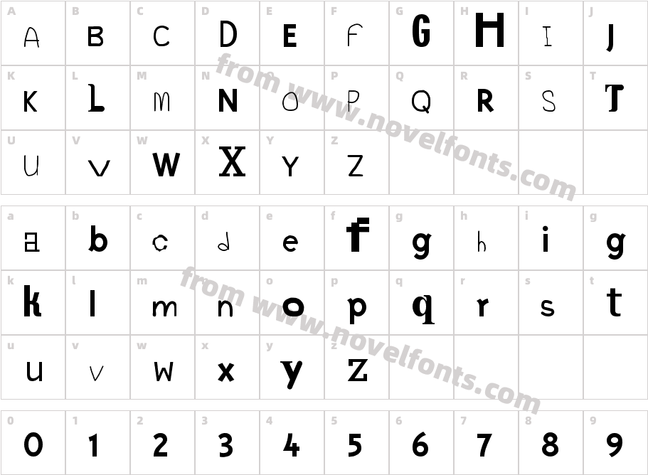 Heaven the fontmixerCharacter Map