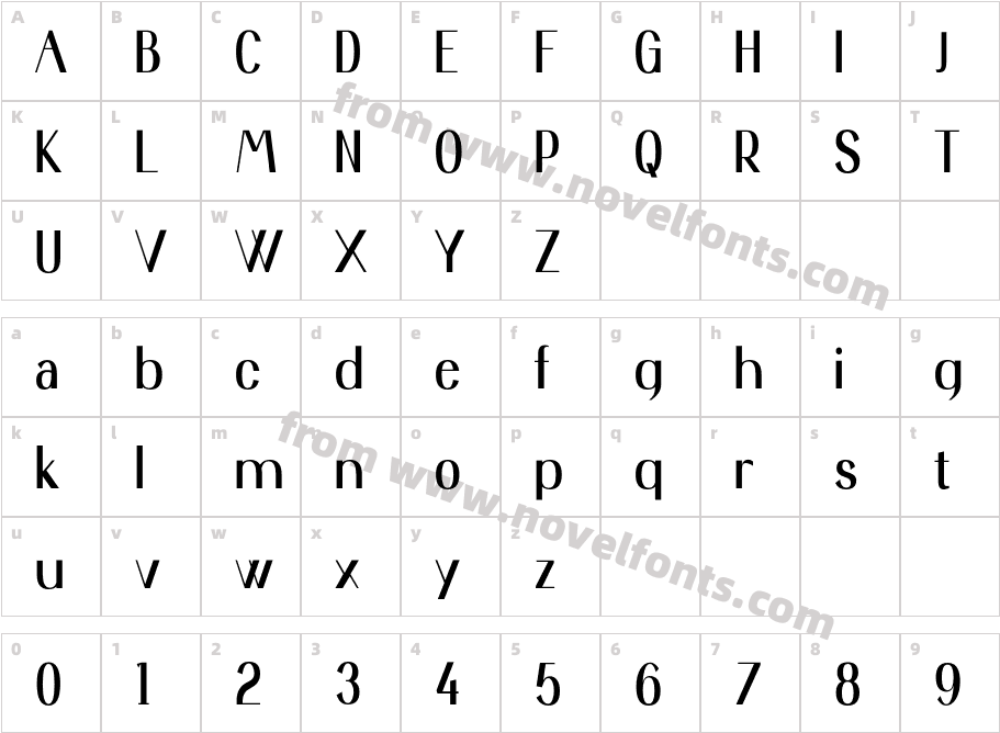 Kenastial Personal Use RegularCharacter Map