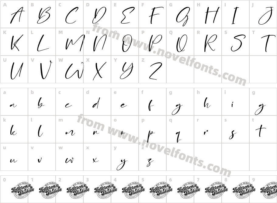 Koomaty DEMO VERSION ItalicCharacter Map