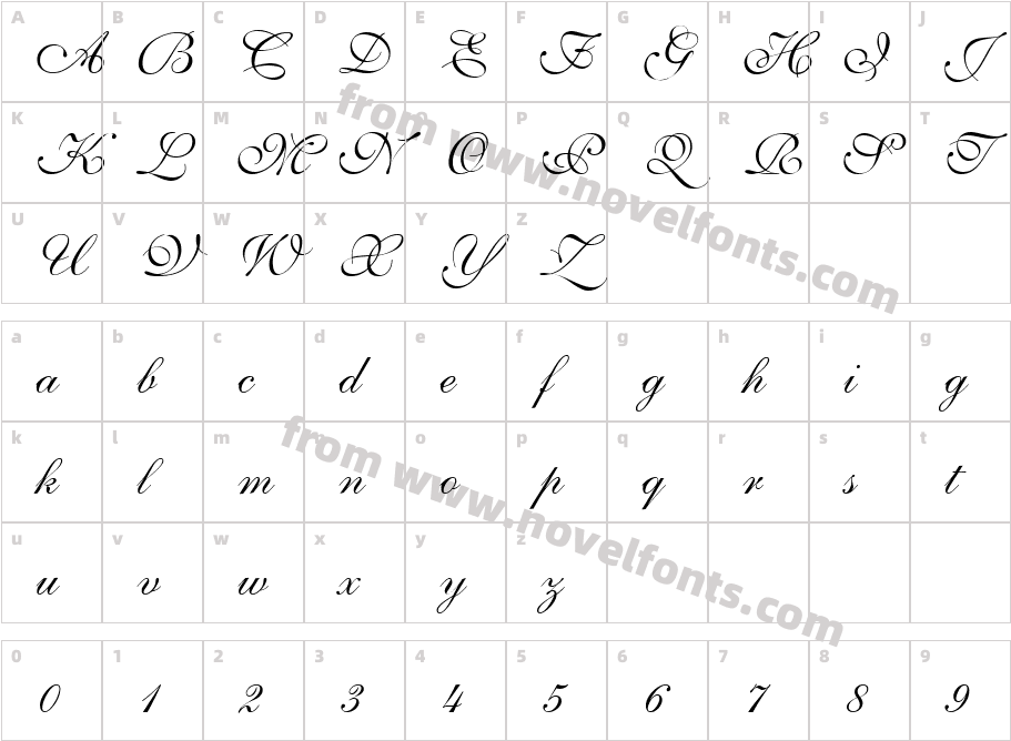 Allegretto Script TwoCharacter Map