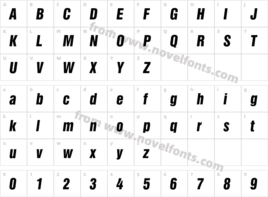 HelveticaInseratBQ-ItalicCharacter Map