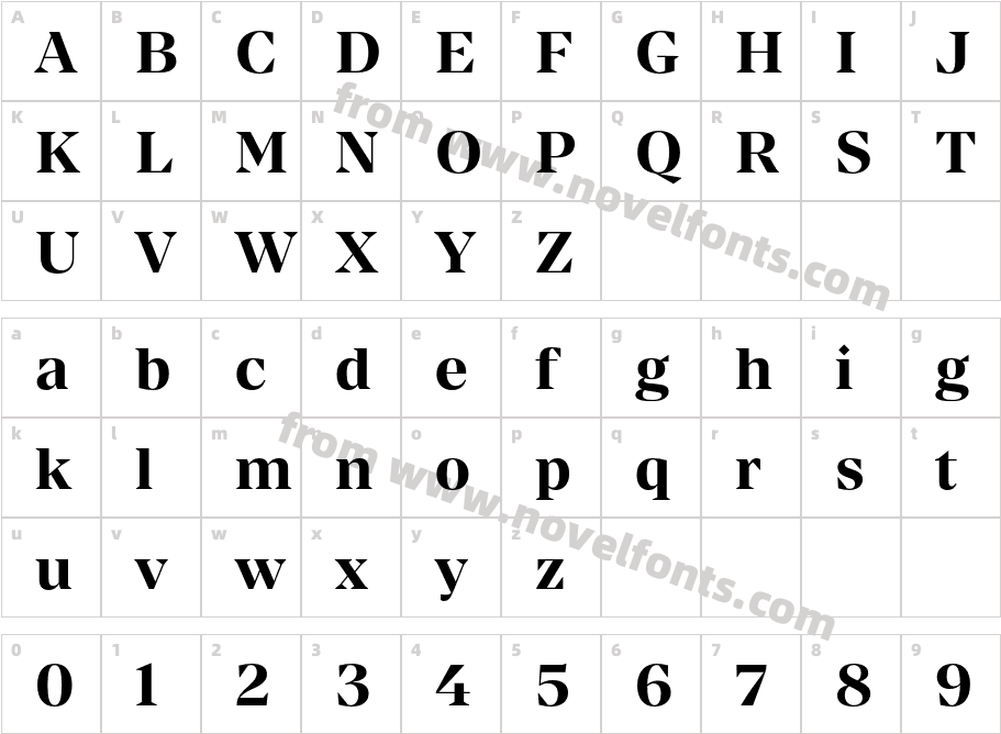 Manier Bold TrialCharacter Map
