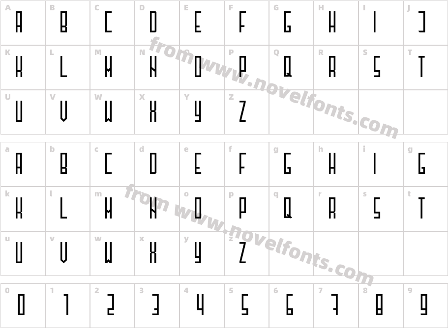 Henzy30Character Map