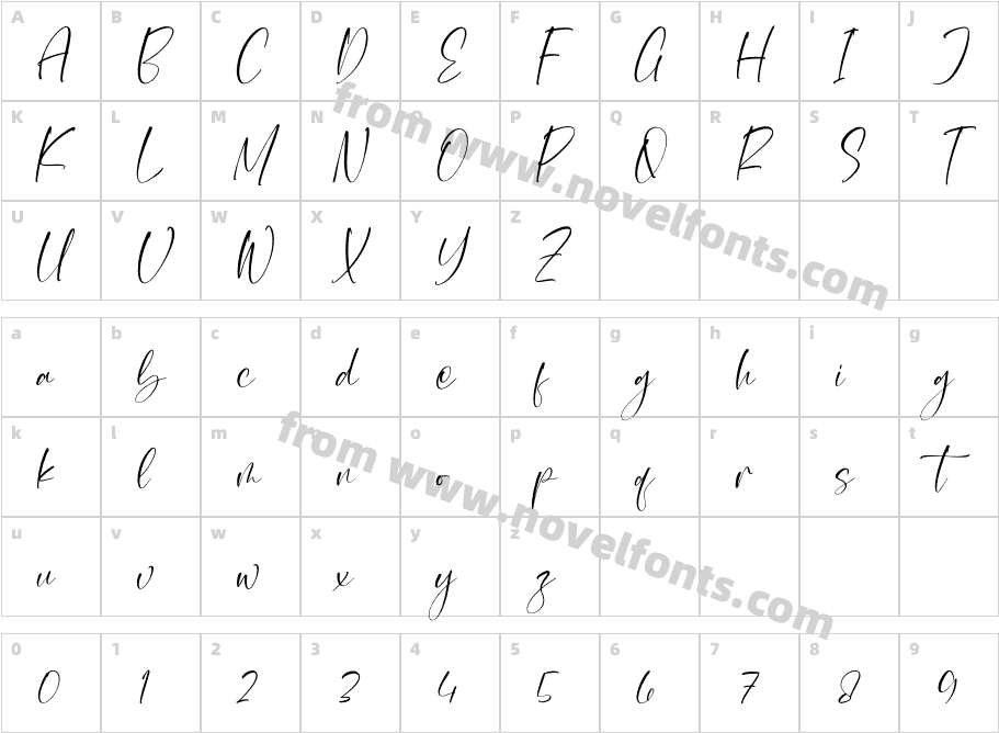 Marrmosta ItalicCharacter Map