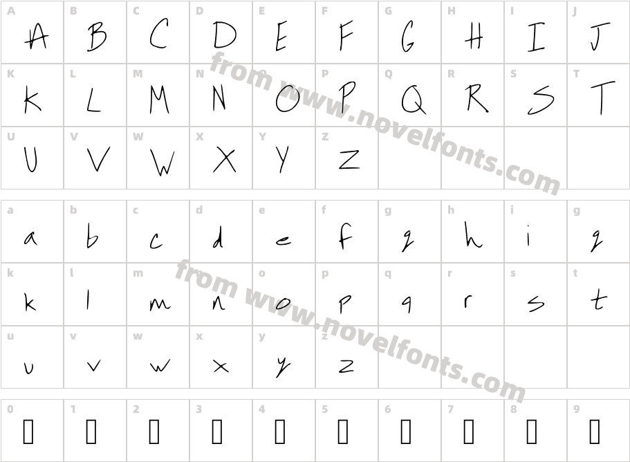 Allisons Font RegularCharacter Map