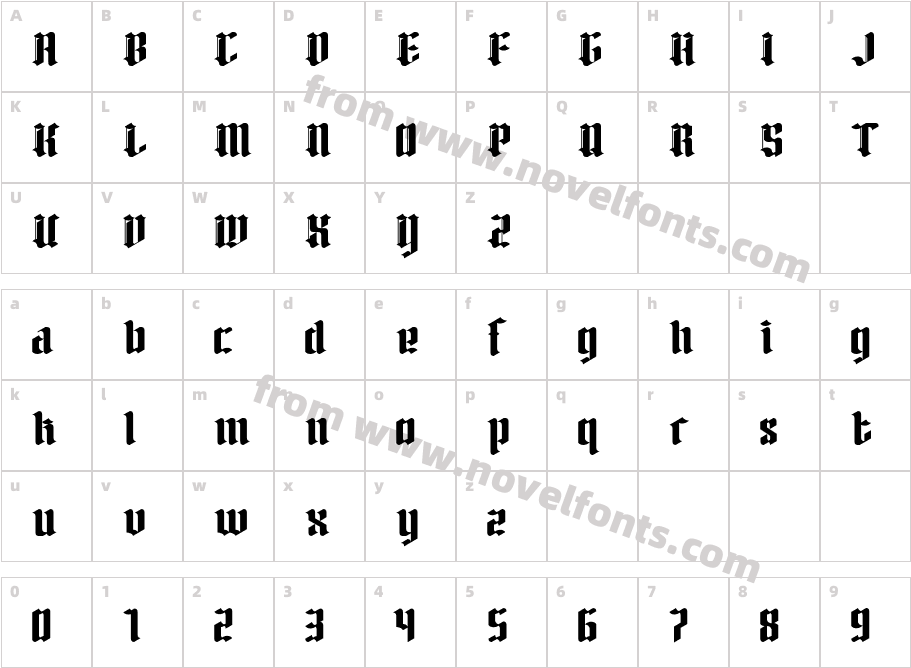 Herkaloya RegularCharacter Map