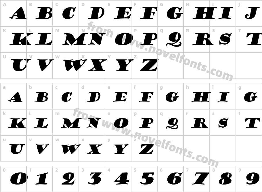 Hermann Bold ItalicCharacter Map