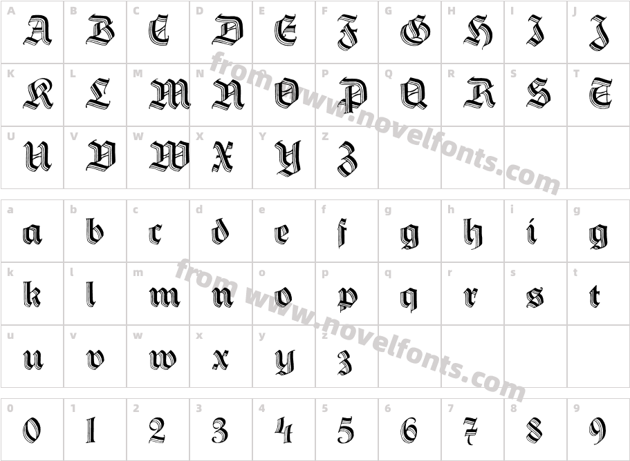 Hermann-GotischCharacter Map