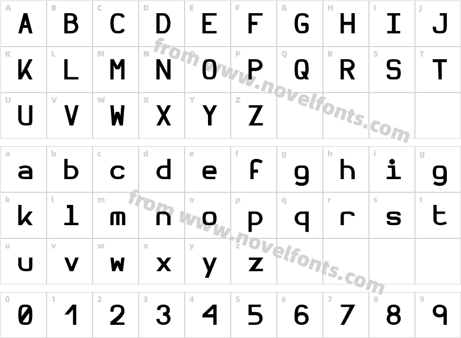 Hermit BoldCharacter Map