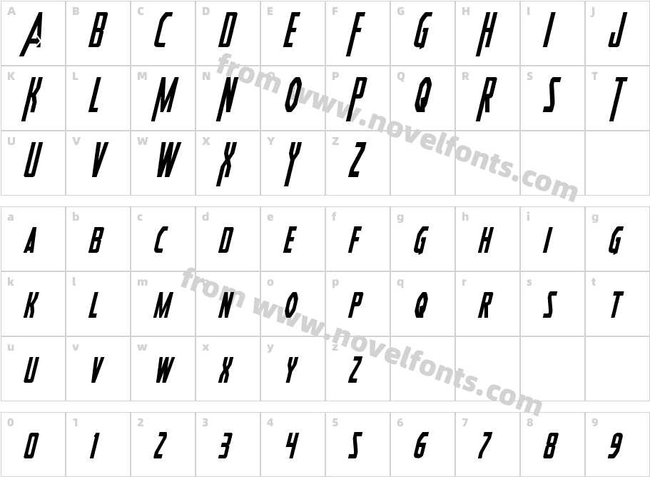 Heroes Assemble Condensed ItaliCharacter Map