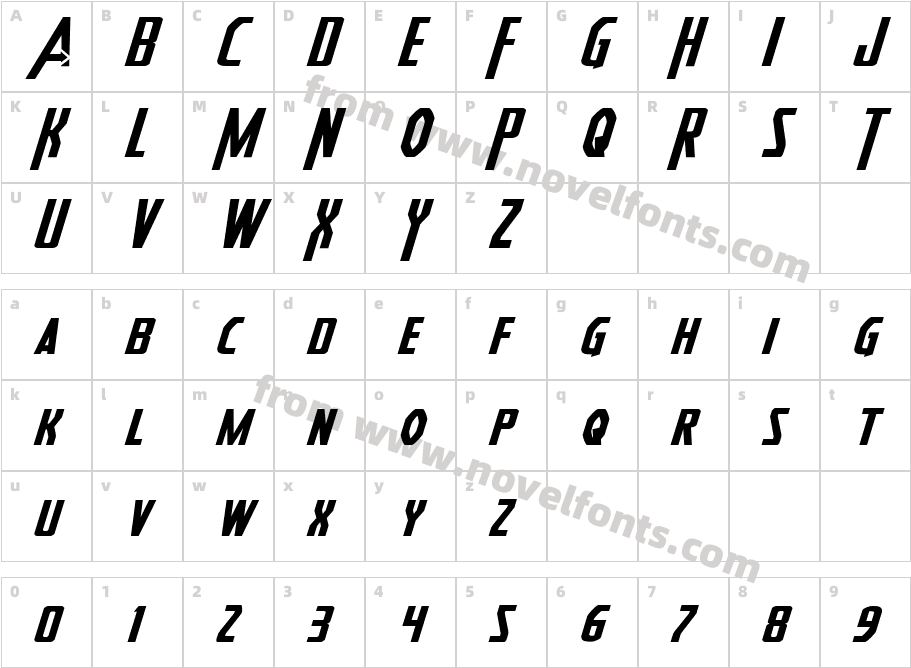 Heroes Assemble Expanded ItalicCharacter Map