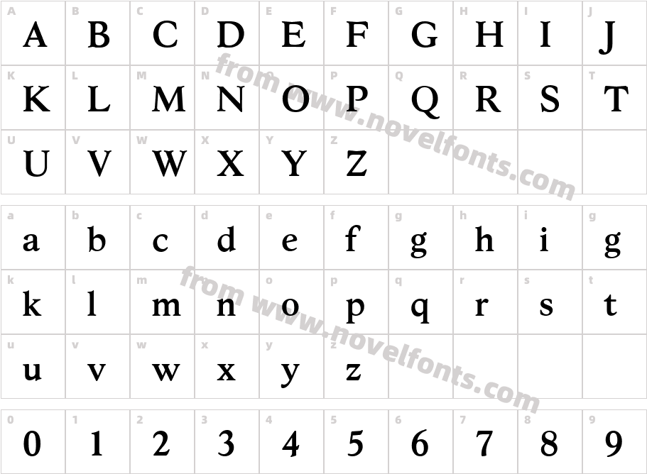 HessOldStyleMediumCharacter Map