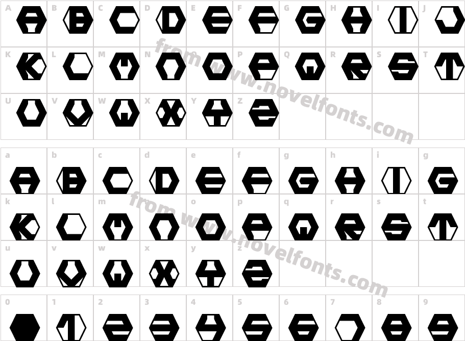 Hexotic LDR RegularCharacter Map