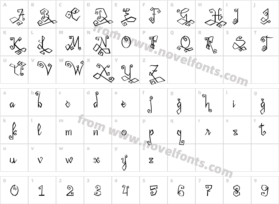 Midnightman RegularCharacter Map