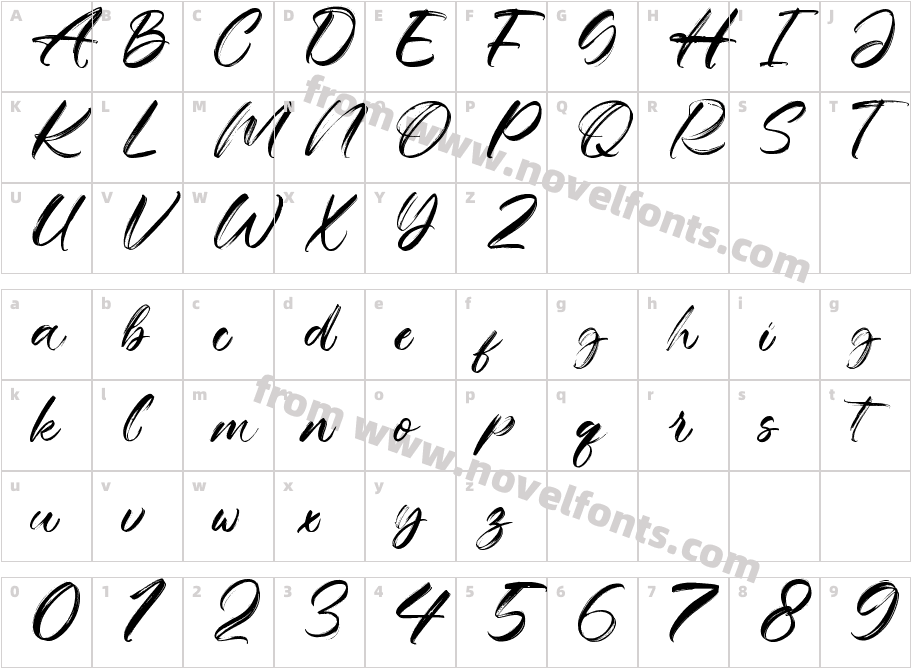 Mikhael Handwritten Personal useCharacter Map