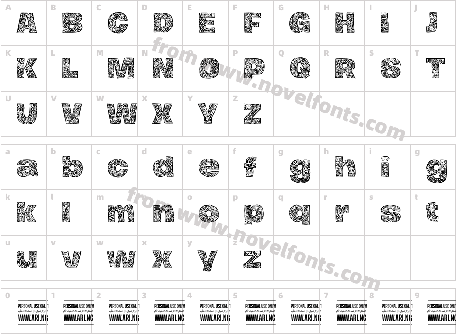 Hierograf Black PERSONAL USECharacter Map