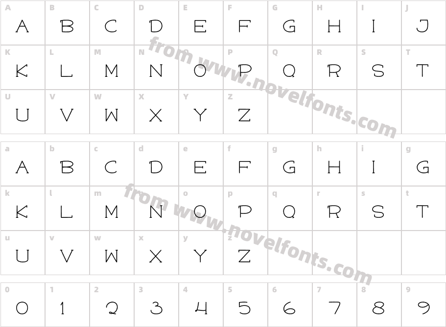 Miniline RegularCharacter Map