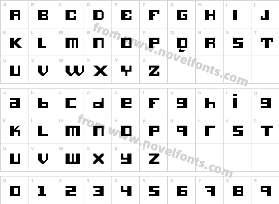 Hieronimus RegularCharacter Map