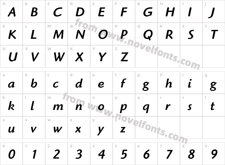 Highlander ITC Std MediumCharacter Map