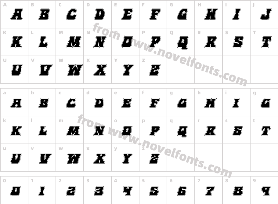 Hip Pocket Academy ItalicCharacter Map