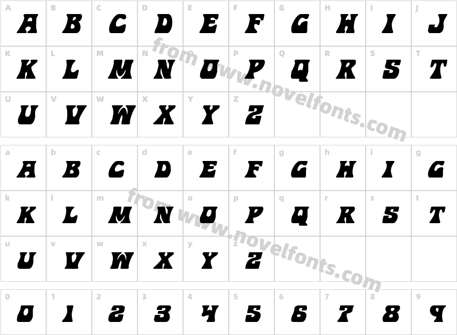 Hip Pocket ItalicCharacter Map