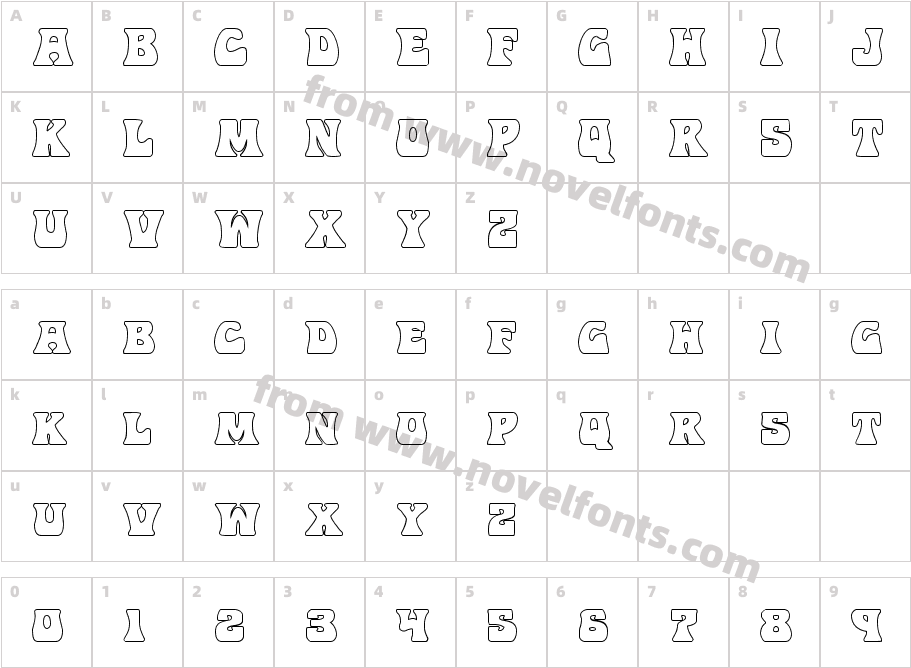 Hip Pocket OutlineCharacter Map