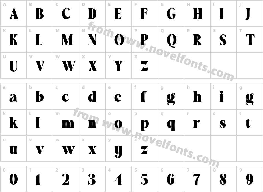 Morgini RegularCharacter Map