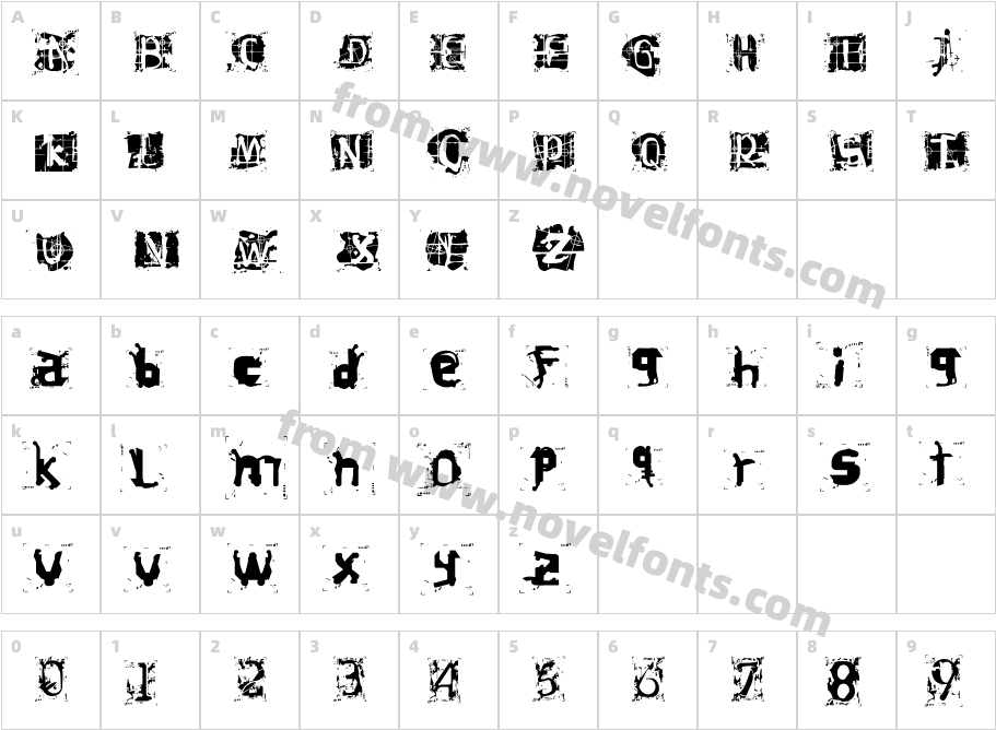 Hiroformica-RegularCharacter Map