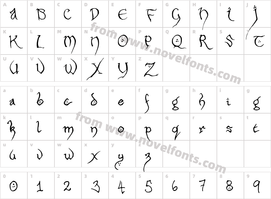 Hobbiton Handscrawl RegularCharacter Map