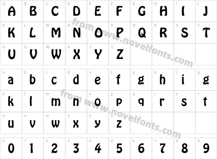 HoboFontCharacter Map