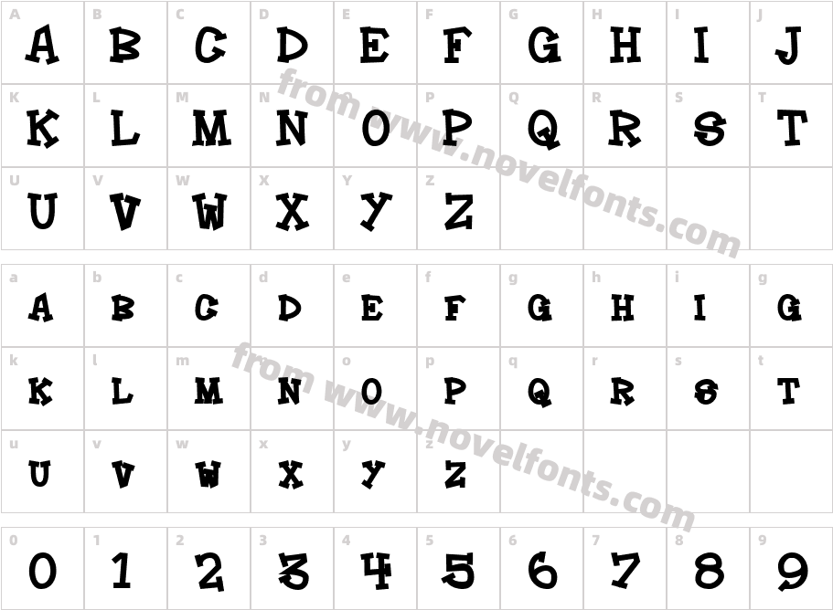 HoedownCharacter Map