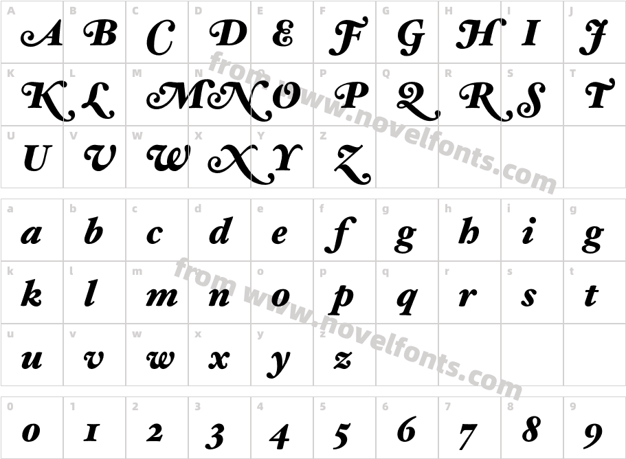 HoeflerText Black--SwashCharacter Map