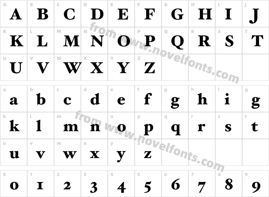 HoeflerText-BlackCharacter Map