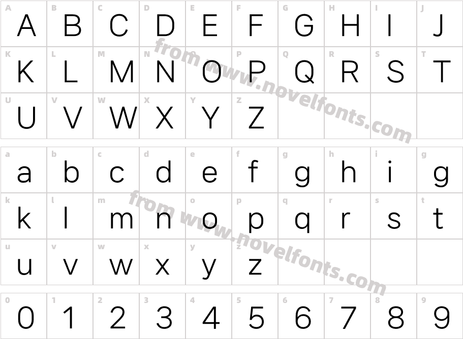 NanumSquare Neo OTF RegularCharacter Map