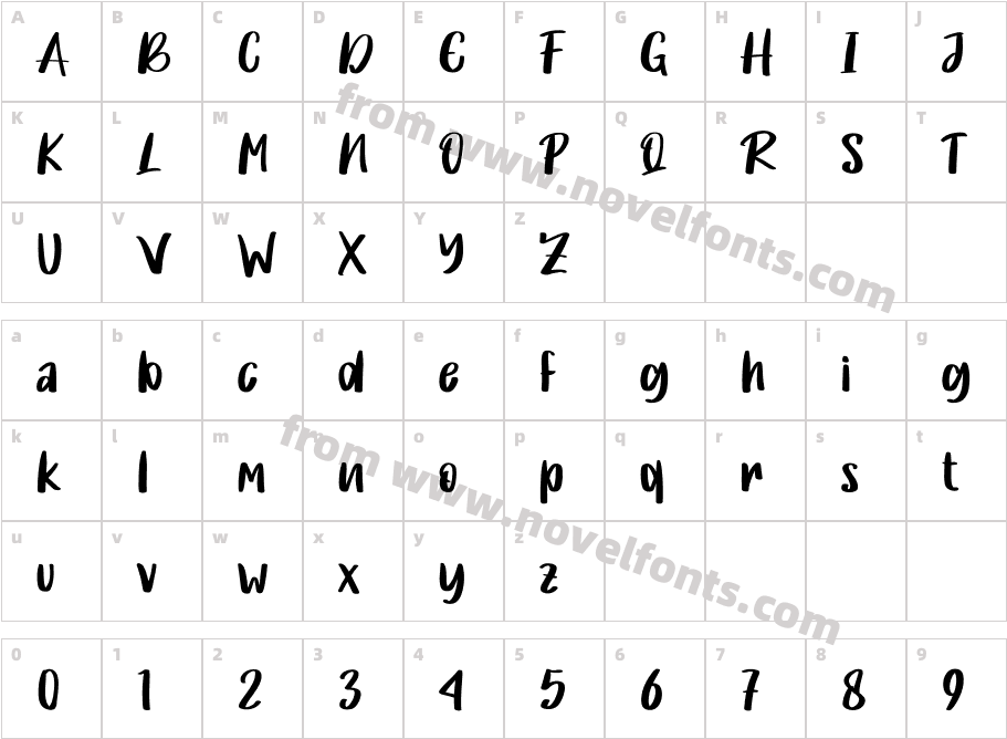 Holigan RegularCharacter Map