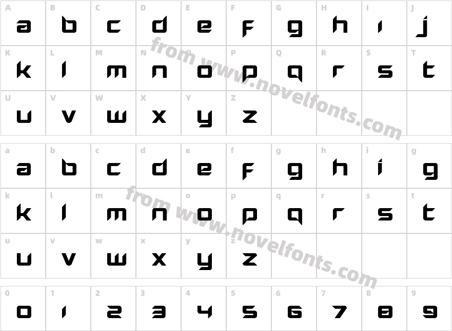 Hollow Point ExpandedCharacter Map